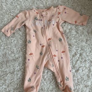 Little Sister Zip-Up Onesie with two-way zipper size 3m Carter’s